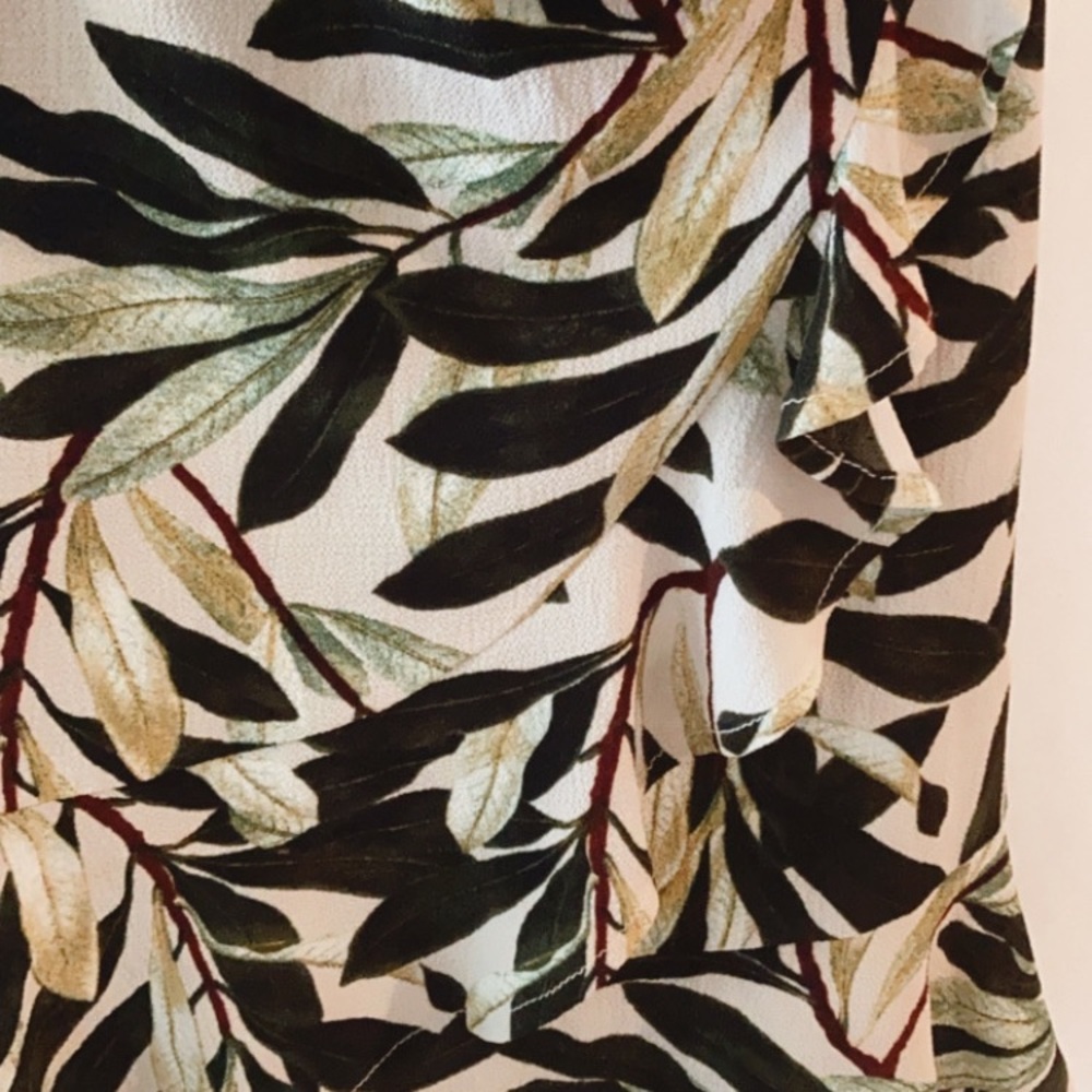 Tropical Mini Ruffle Green Dress Size S - Picture 12 of 15